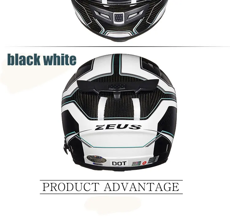 Зевс углеродного волокна мотоциклетный шлем 2 линзы высококлассные полный мотокросс шлем легко застежка мотоцикл шлем в горошек качество