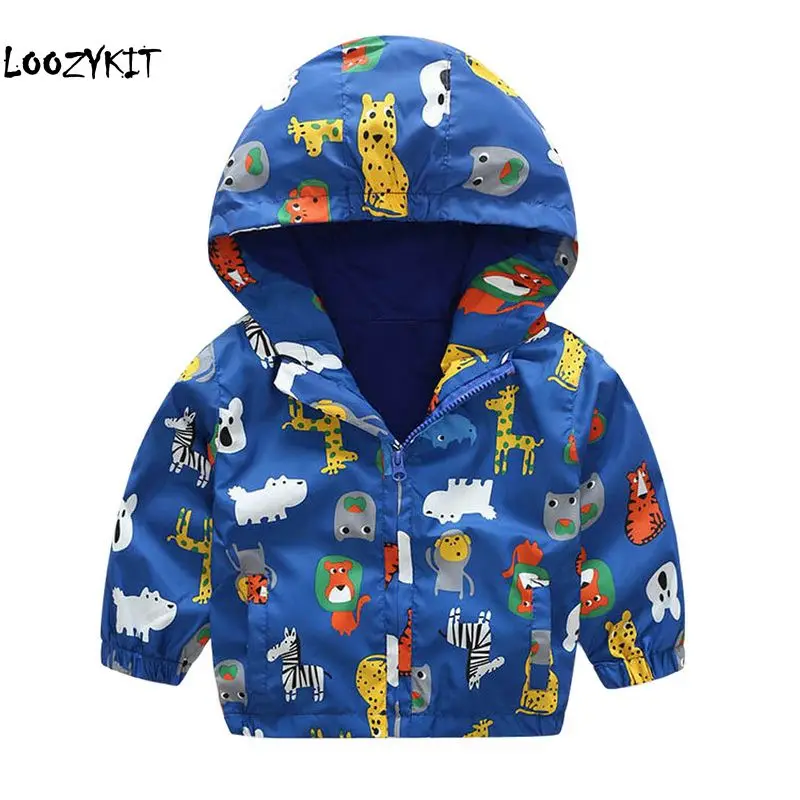 

Loozykit 90-130cm Cute Dinosaur Spring Children Coat Autumn Kids Jacket Boys Outerwear Coats Windbreaker Baby Clothes Clothing