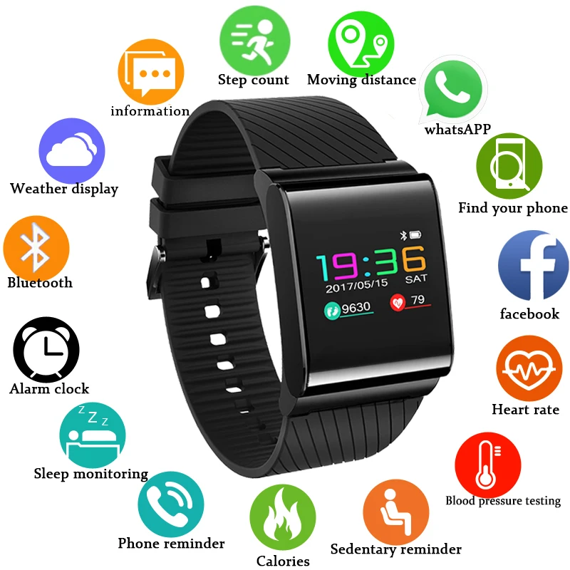 

BANGWEI Smart Watches Blood Pressure Blood Oxygen Heart Rate Detection Color Screen OLED sports watch Fitness tracker Pedometer