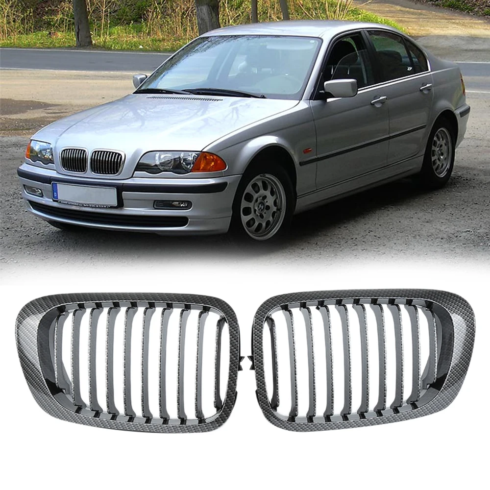 1 Pair Carbon Fiber Kidney Grille For BMW E46 Coupe Cabridet 2 Door