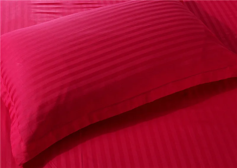 2 шт Премиум атласный тканевый чехол для подушки в полоску хлопок 50*70 см и 70*70 см больше спецификаций - Цвет: meihong