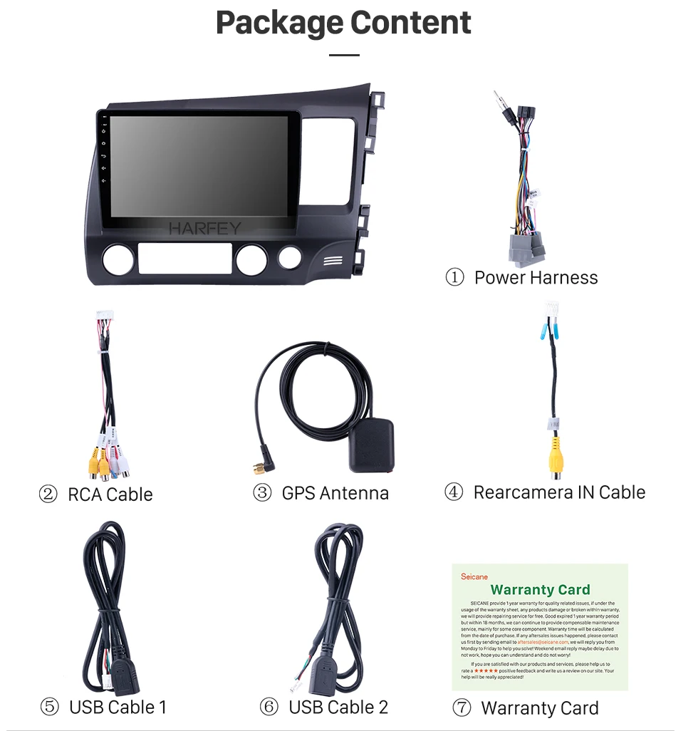Excellent Harfey 2 Din 10.1" Android 6.0/7.1/8.1 Car Multimedia Player Radio For HONDA CIVIC RHD 2006-2011 GPS Navi Touchscreen Bluetooth 19