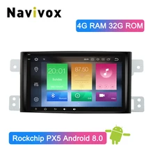 Navivox Android 8.0 PX5 Ram 4G Car Multimedia Player GPS Radio Stereo Audio Per Suzuki Grand Vitara 2005- 2012 Multimedia DVD GPS
