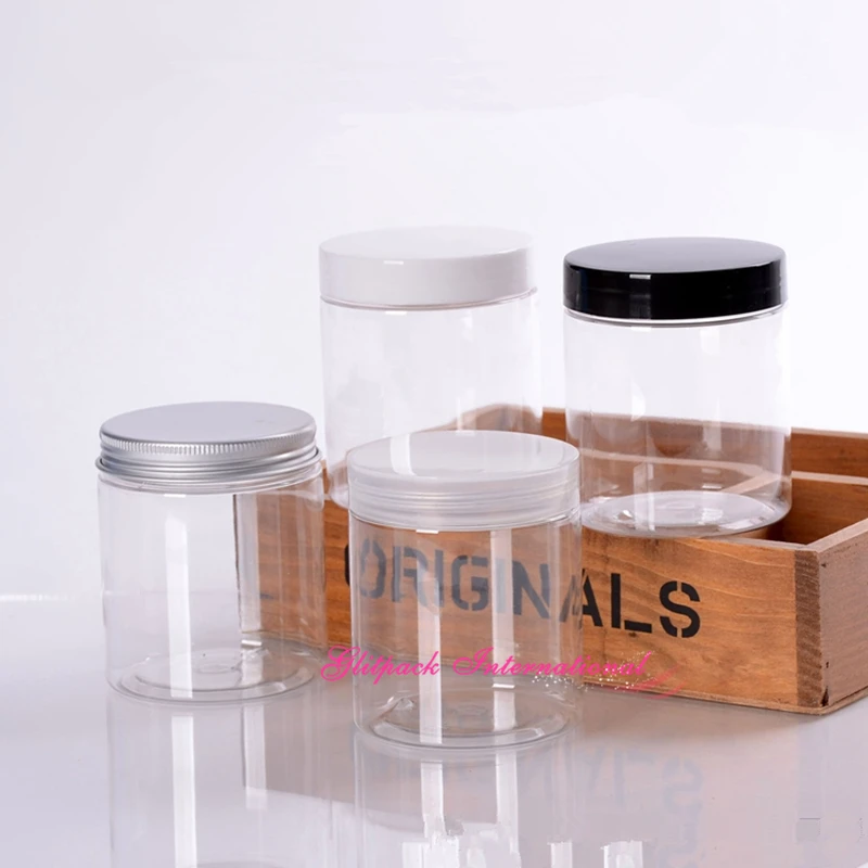 250g Plastic containers for cosmetics refillable bottles Transparent