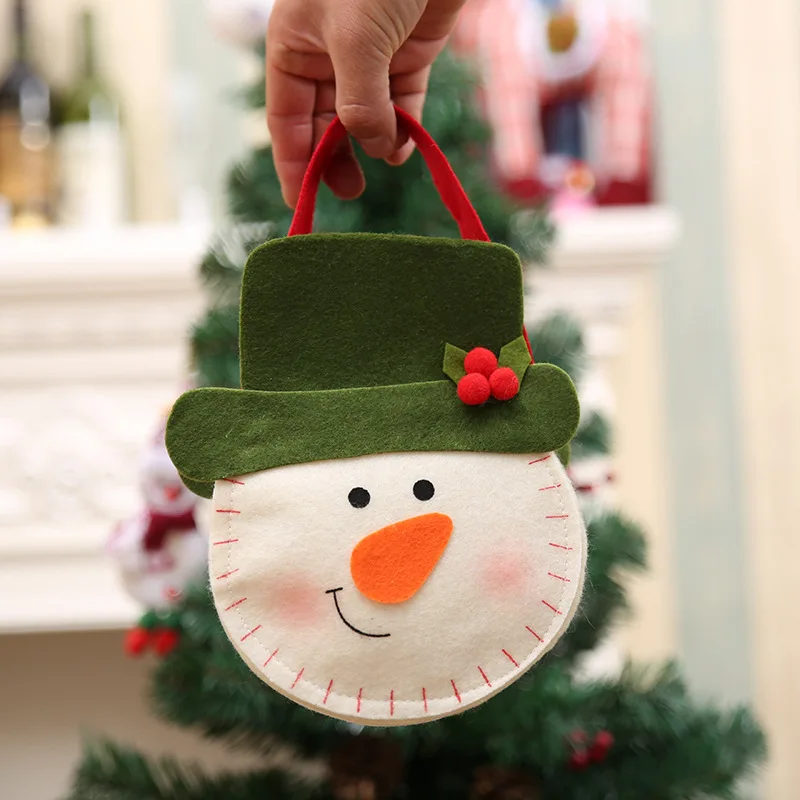 Красная цветная Рождественская елка Санта Клаус Снеговик узор Конфета сумка сумки для дома вечерние украшения Подарочная сумка Рождественские принадлежности - Цвет: new snowman