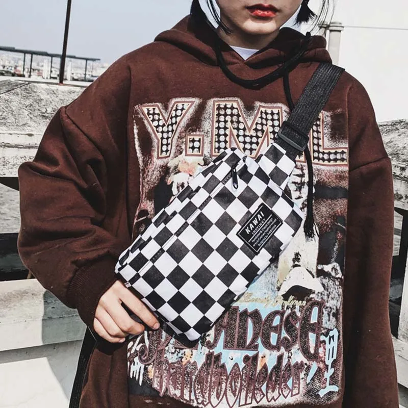 

Trend Waist Bag Unisex Fanny Pack Chest Bags Street Style Crossbody Packs Banana Bag Canvas Material Hip Hop Package Handbag