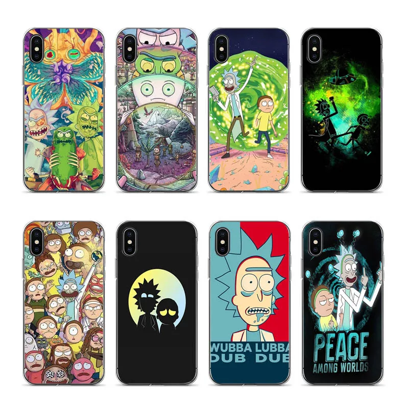 

IMIDO Family Love Rick And Morty funda soft Plastic shell Case cover for Apple iPhone X 6 6plus 6s 5 5s 7 8plus xr xs xsmax case
