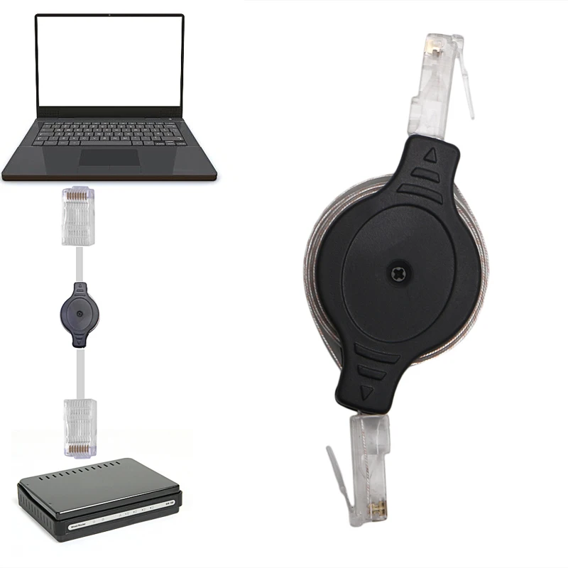 Retractable CAT5e RJ45 Internet Ethernet Network LAN Modem Router Cable Big Sale 10166 3