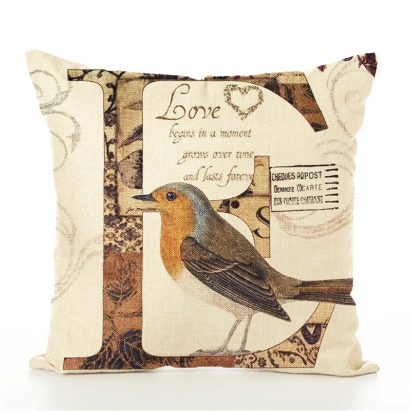 Vintage Hibou Coton Lin Taie d/'oreiller canapé taille Throw Cushion Cover Home Decor