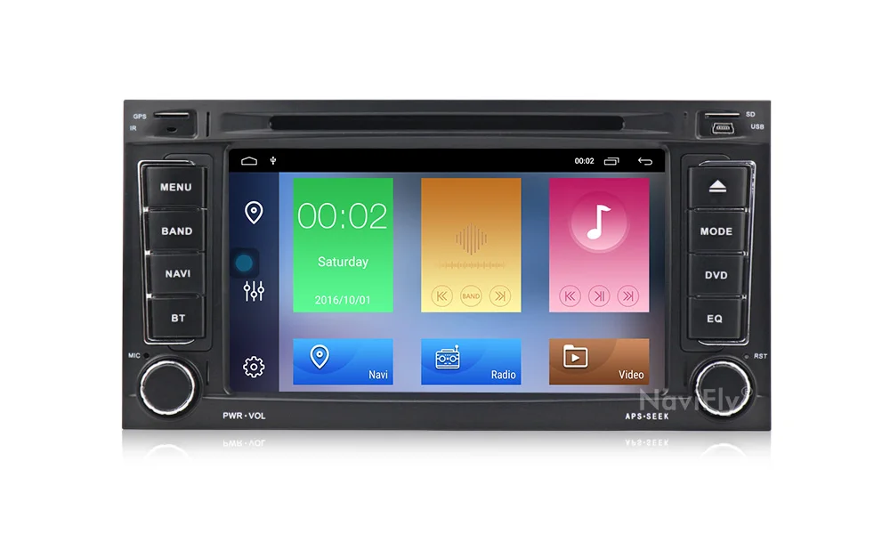 Perfect Navifly Android 9.1 touch screen Car Multimedia player for VWTouareg T5 with radio BT Ipod 4g wifi 2G RAM 32G HD 1024*600 Mic FM 13