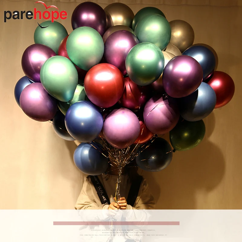 

Pearl Ruby Red Balloon Wedding Decoration New Glossy Metal Latex Balloons Chrome Metallic Colors Air Baloon Party Decorations