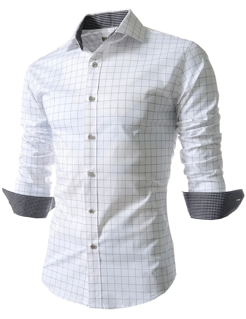 Hombre camisas a cuadros 2015 nueva moda Casual para