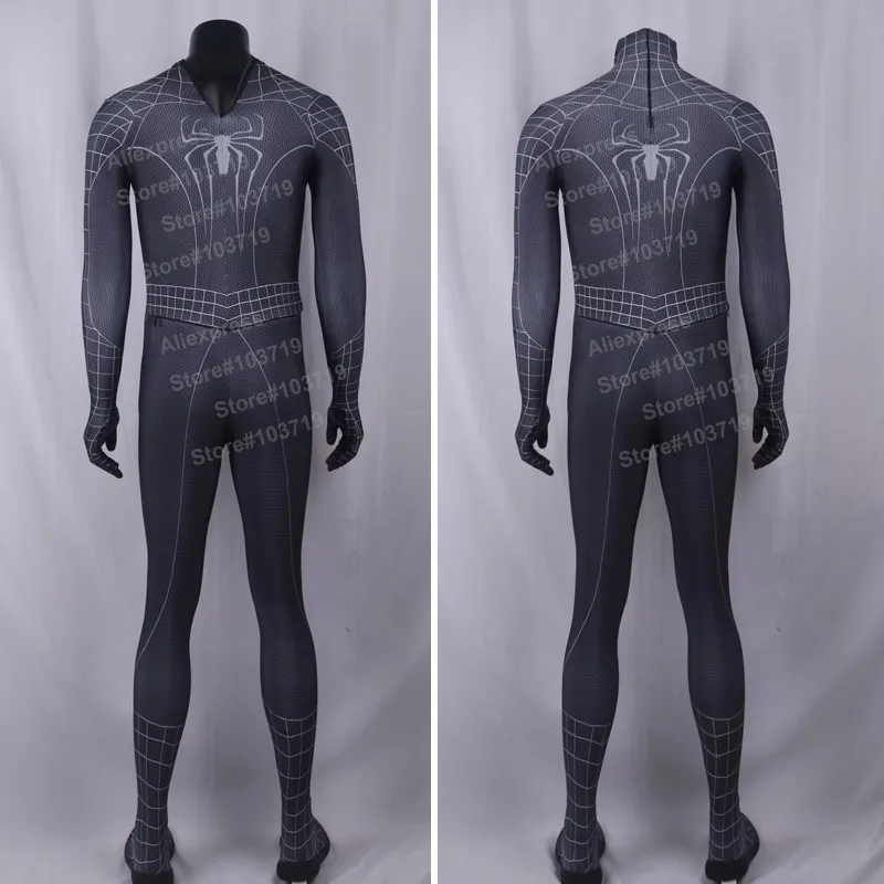 Высококачественный черный костюм Человека-паука с 3d-изображением героя из фильма «Человек-паук»; Sapndex; костюм черного удивительного человека-паука; карнавальный костюм