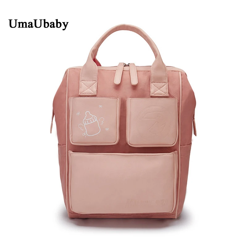 

2019 New Large Capacity Mummy Bag Multi Function Fashion Diaper Bag Maternal&child Backpack Nursing Bag Cell Phone Pocket Oxford