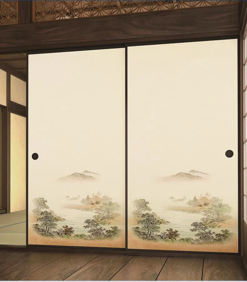 Японский Fusuma бумага 2 листа/пара васицу деревянный блок декор декоративные двери стены Бумага Soji раздвижные двери спальни, гостиной