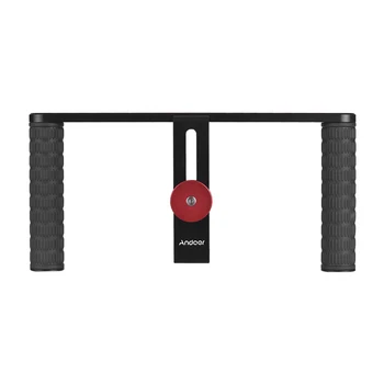 

Andoer TE-218 Smartphone Photography Video Rig with 2pcs Shoe Phone Video Stabilizer Dual Handheld Grip 1/4" Screw Mounts