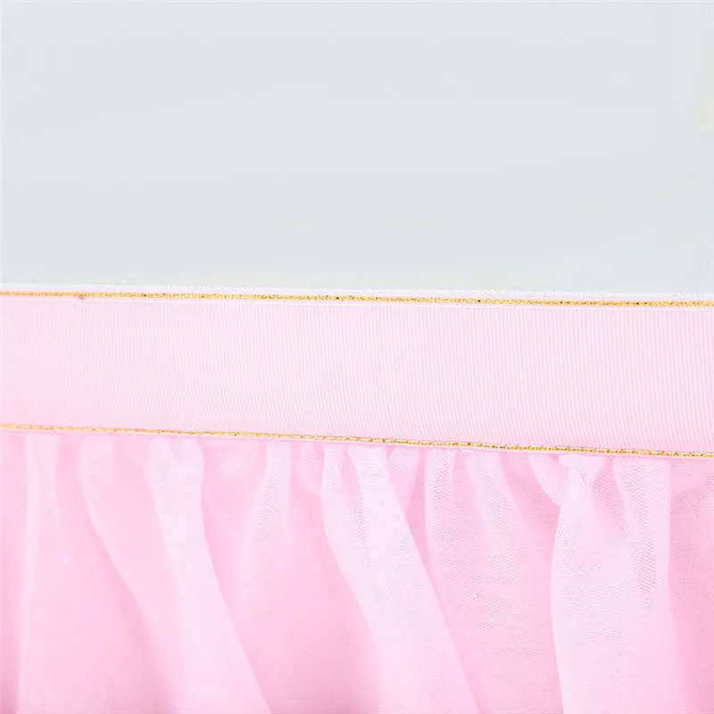 9 FT Tutu Table Skirt DIY Round Rectangle White Pink High-end Decorative Table Skirt Party Decor Gauze Wedding Party Decoration
