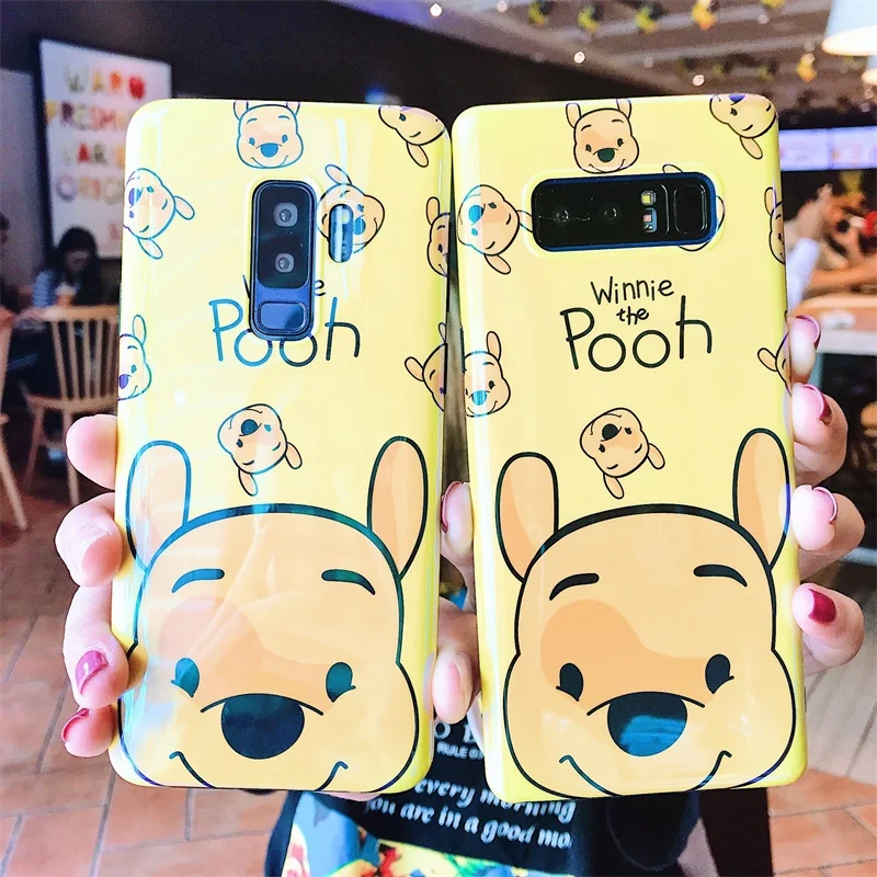 

JAMULAR Cartoon Winnie Phone Case For Samsung Galaxy S9 S8 Plus Note 9 Blu-Ray Light Soft TPU Back Cover For Note 8 Shell Coque