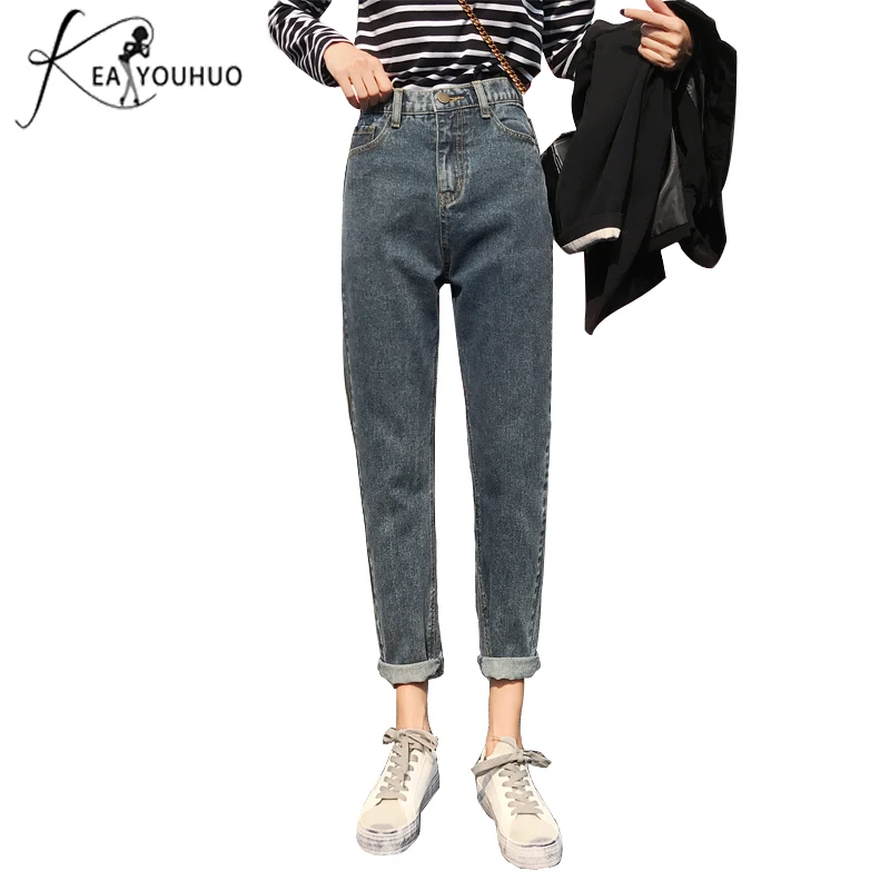 

New High Quality 2018 Winter Female Boyfriend Jeans For Women Trousers Pencil With High Waist Mom Jeans Woman Denim Jean Pants