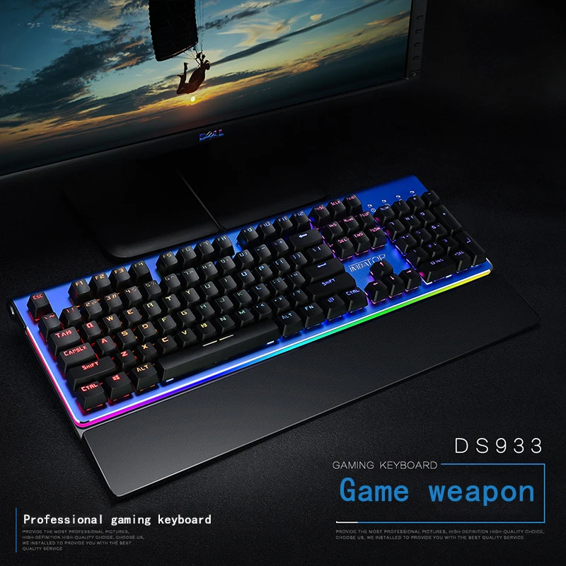 

DS933 Game Mechanical Keyboard Latest Capacitor Technology Mechanical Keyboard LED Backlight Blue Switch Wired Gaming Keyboard