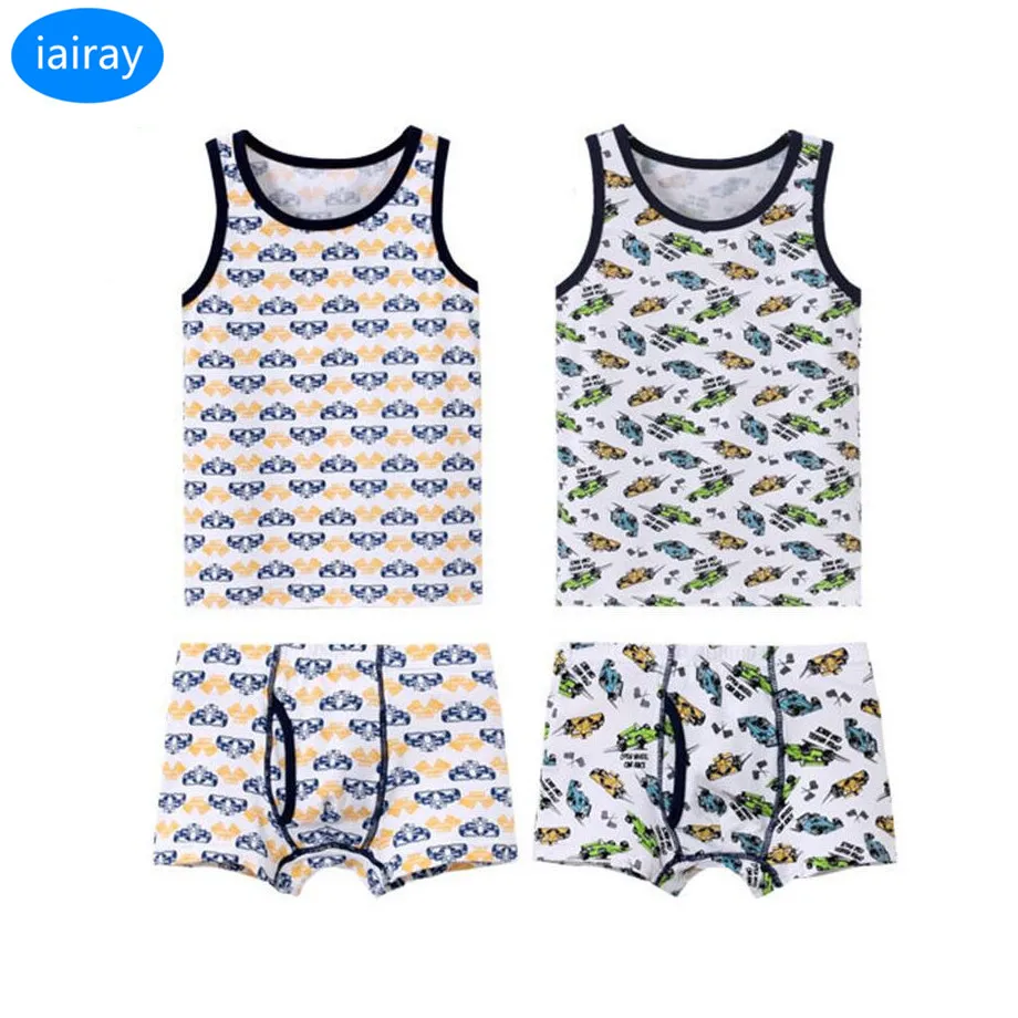 iairay 2 sets boys tops children summer vest undershirt boys underwear