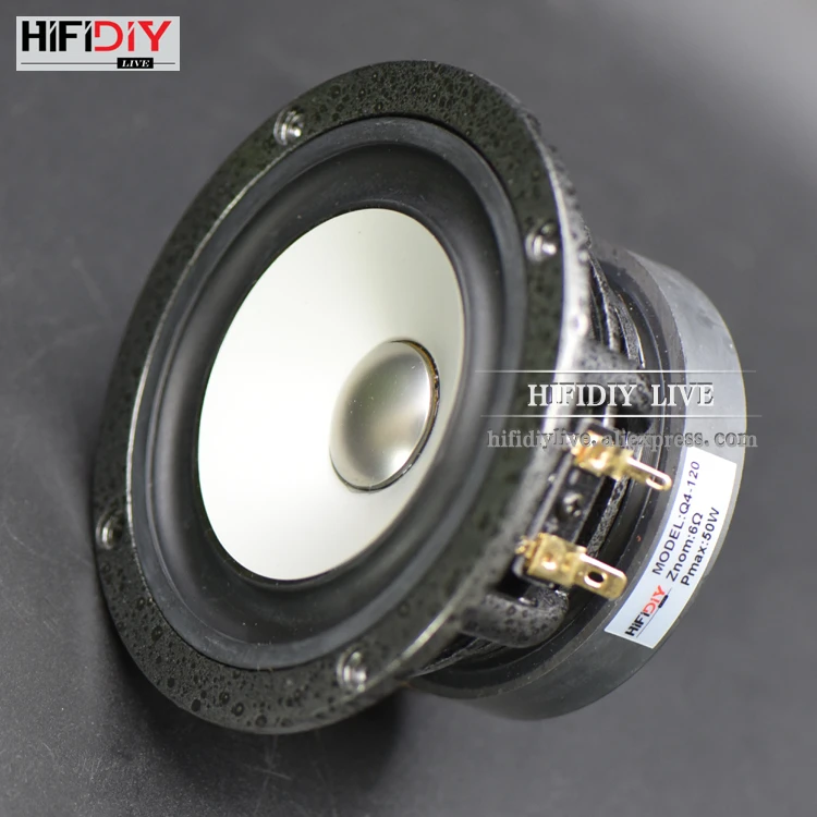 HIFIDIY LIVE Q4-120 hi-fi громкоговоритель с высоким басом 4,7 дюймов 4,5 ''120 мм полночастотный динамик 6OHM 50 Вт