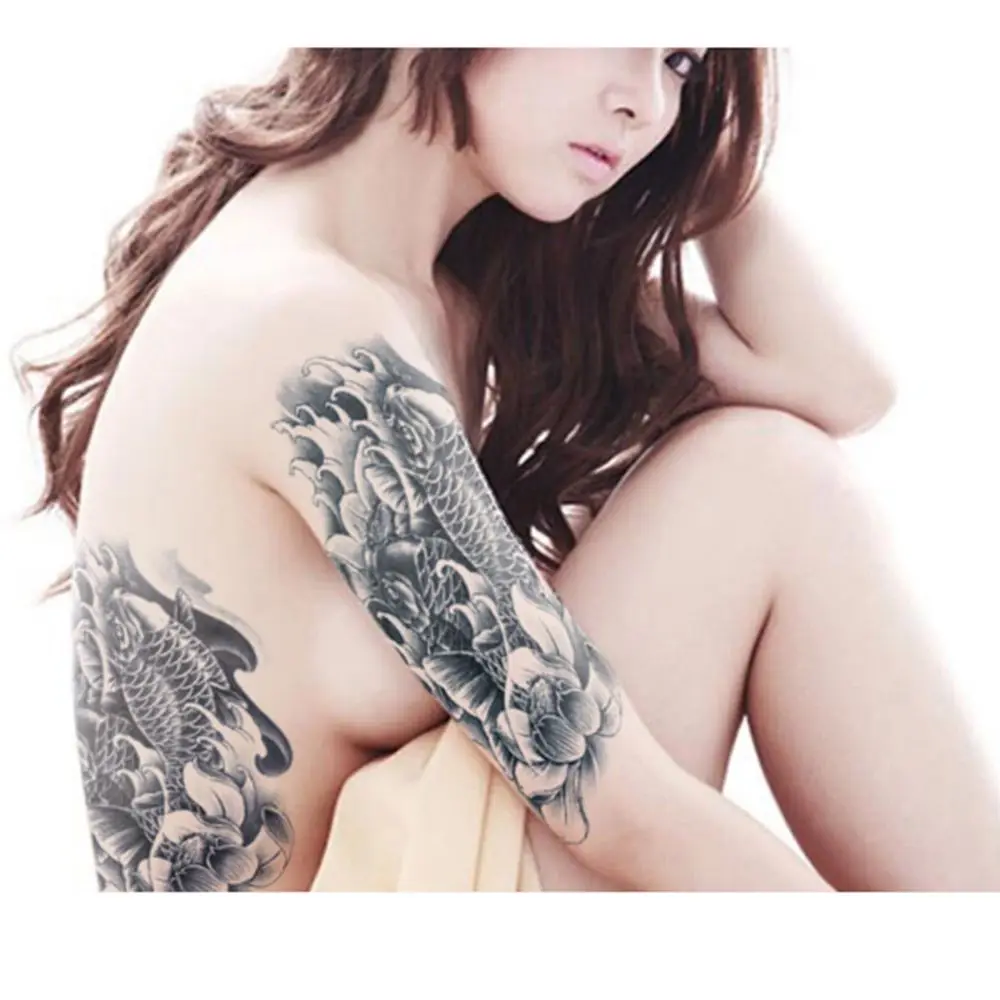 Temporary Carp Tattoo Stickers Body Arm Leg Art Waterproof Tattoo Stickers Temporary Carp Tattoo Stickers Body Arm Leg Art Waterproof Tattoo Stickers