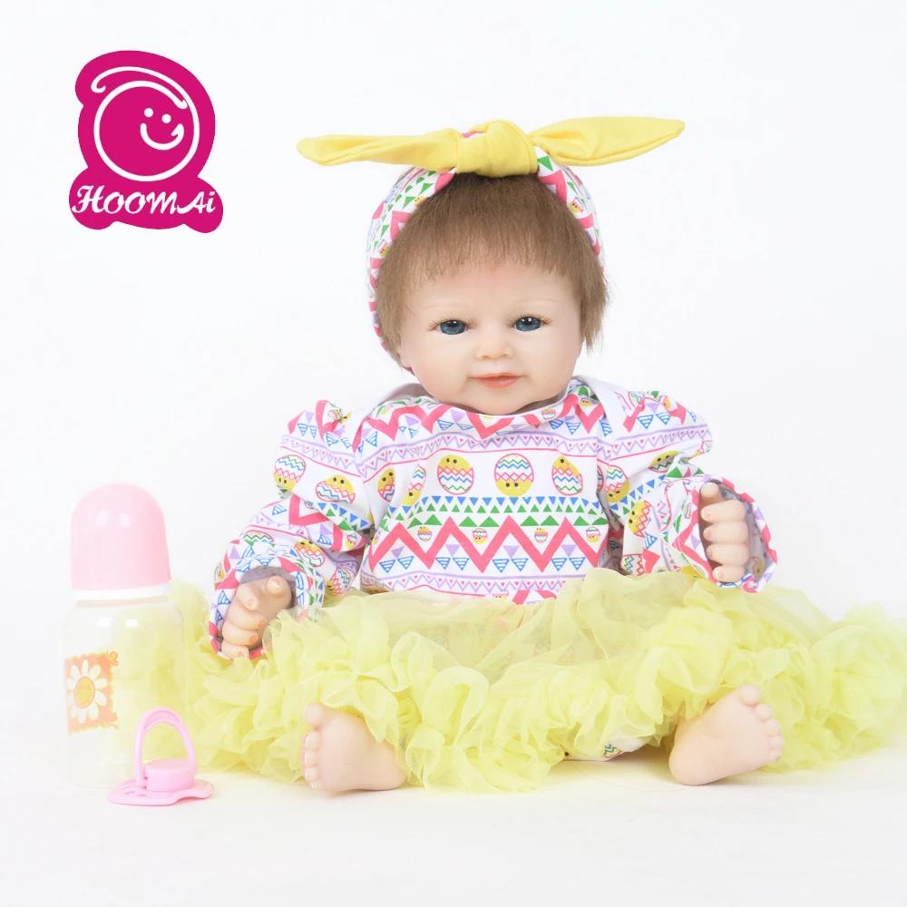 

New Design 22" Mohair Rooted Cloth Body Baby Reborn Doll Lifelike Real Baby Reborn Dolls for kids Action Figure Toys