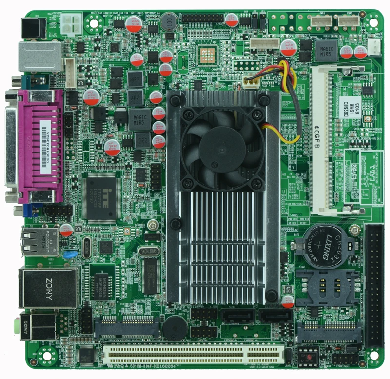 MINI-ITX Промышленная плата ITX-M58_D52 D525 dual-core 1,8 г процессор 1 * VGA/LVDS 18 бит/2 * SATAII