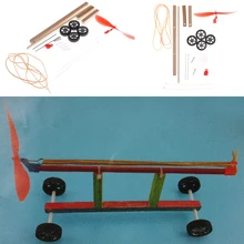 2017 Creative Rubber Band Power DIY Cars Baby Kids Children Educatioanal Science Learning Handmade Wooden Puzzles