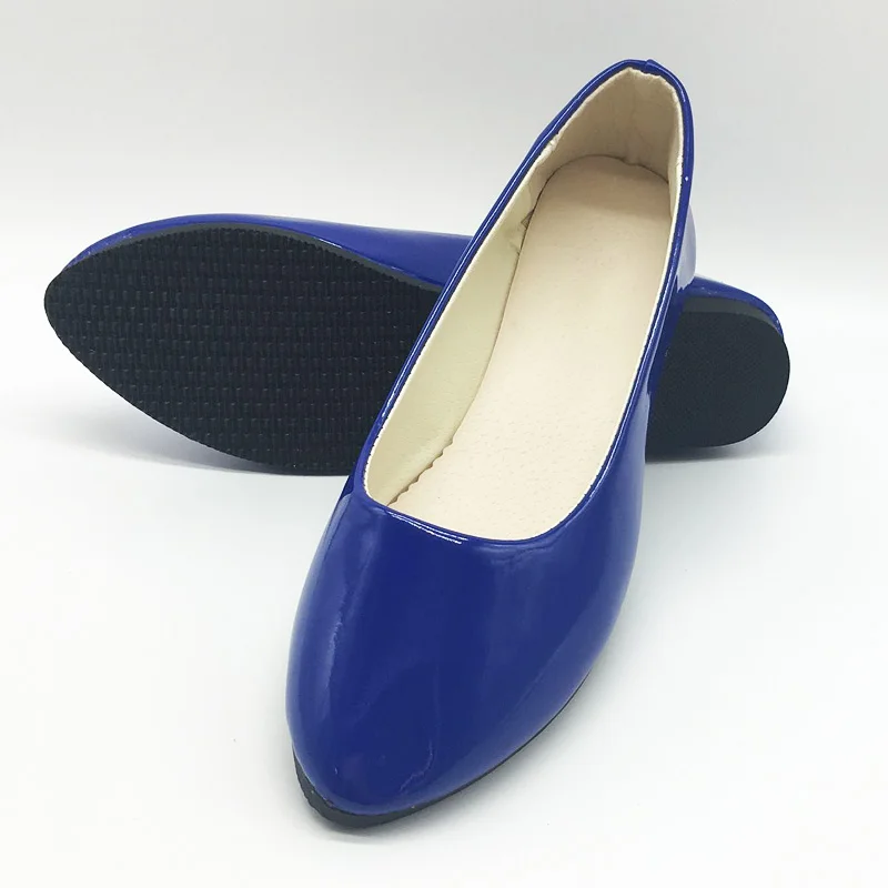 Women Flats Summer Candy Color Loafers Patent Leather Comfortable Slip On Plus Size EU42