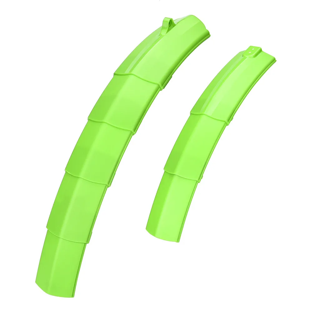 Mountain Bike Fenders Set Retractable Front Rear Mudguards With Tail Light Sports Outdoors Interior Design Soft Plastic #4S05 (3)