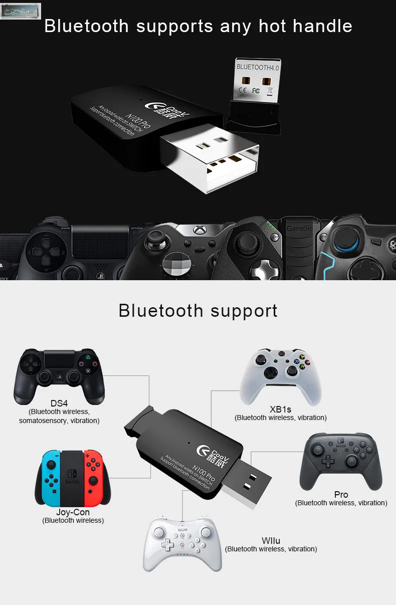 Конвертер USB Coov N100 PRO для PS4/Xbox One/Xbox 360 адаптер проводного геймпада Nintendo Switch