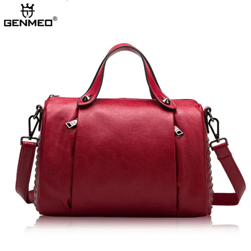 

New Stylish Famous Brand Design Genuine Leather Handbags Women Cow Leather Shoulder Bags 2019 Ladies Messenger Bags Tote Bolsa