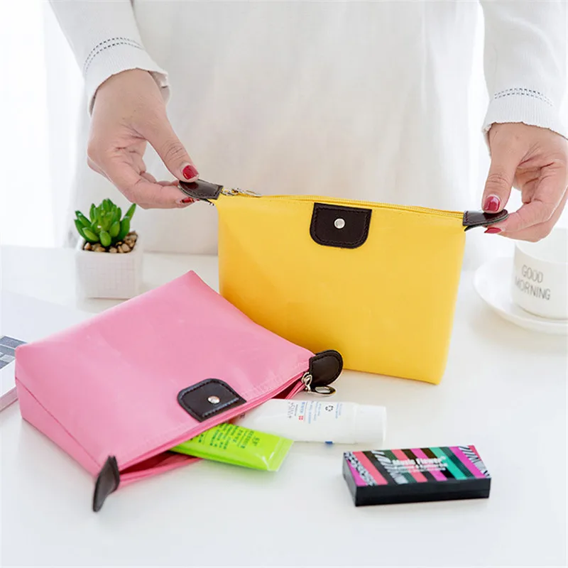

Dumpling Shape Waterproof Cosmeticstorage Bag with Zipper Candy Color Travel Storage Bag for Toiletries Shampoo Bathroom Storage