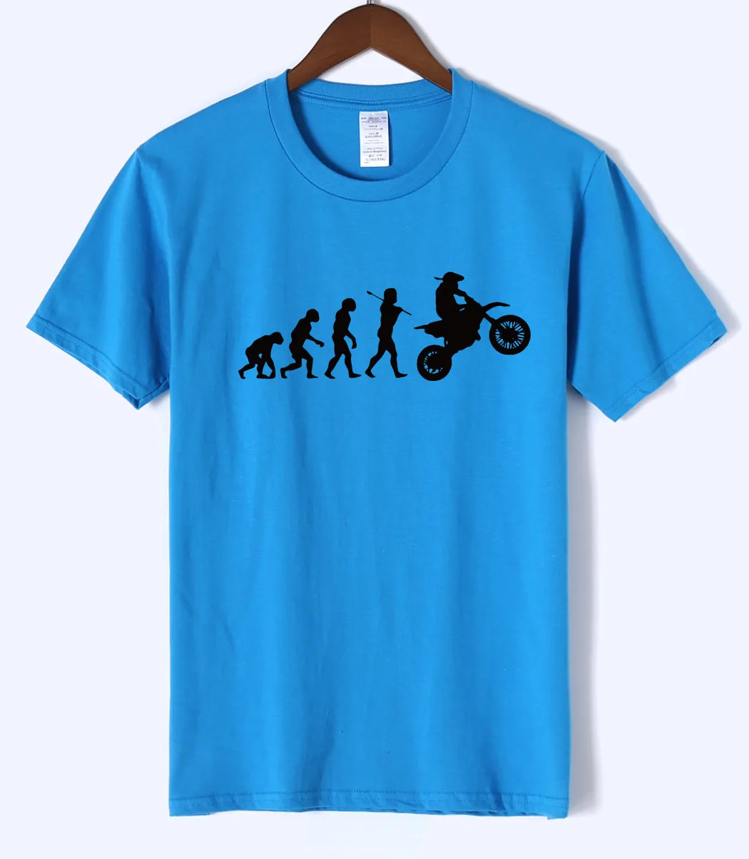 Dirtbike с изображением процесса эволюции и мотокросса мужская футболка Летняя Повседневная модная мужская футболка хлопок высокое качество короткий рукав футболки