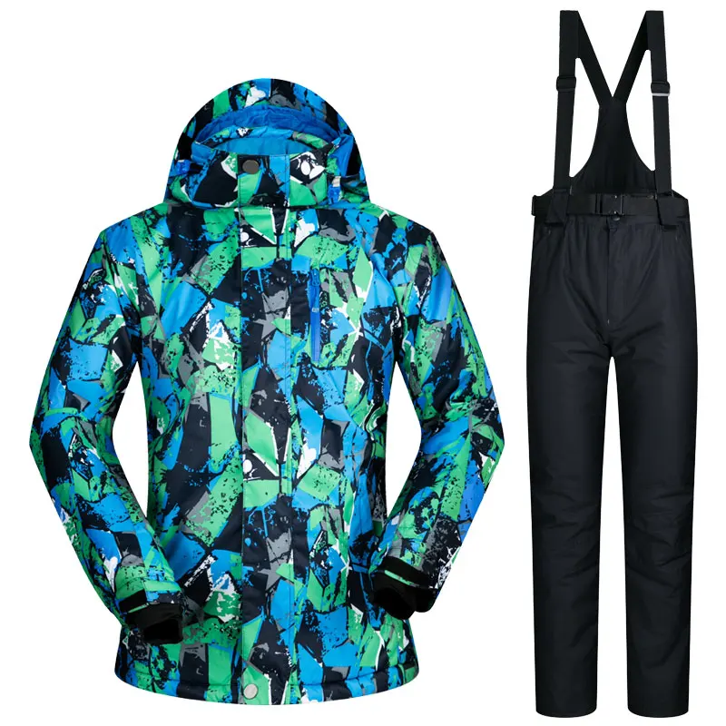 

Male Skiing Suits Waterproof Windproof Ski Snowboarding Jacket Trousers Set Super Warm Snow Jacket Men's Snowboard Clothing