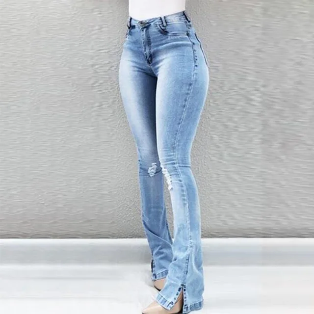 High Waist Bell Bottom Jeans for Women 