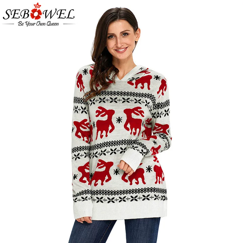 Cute-Christmas-Reindeer-Knit-White-Hooded-Sweater-LC27785-1-1 