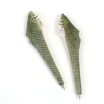 

Coloffice Handmade Creative Wood Carving Sea Animal Herring Fish Ballpoint pen Office School Writing Supplies Party Favor Gift
