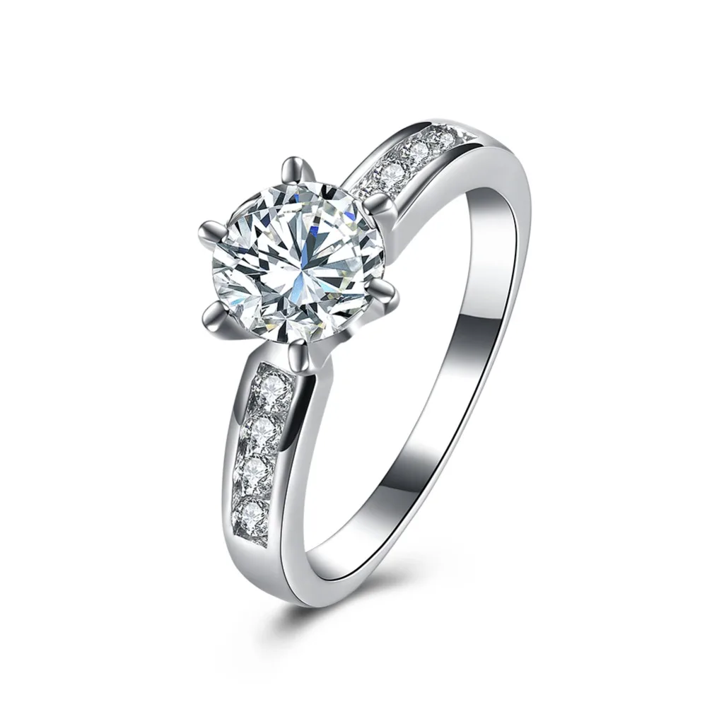 

AAA Zircon Engagement Rings for women silver color Wedding rings female anel Austrian Crystals Jewelry top quality