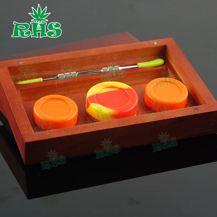 17ml Wood Wax Silicon Jar Set with Concentrate Dab Oil Silicone Container Silicon Pad and Dab