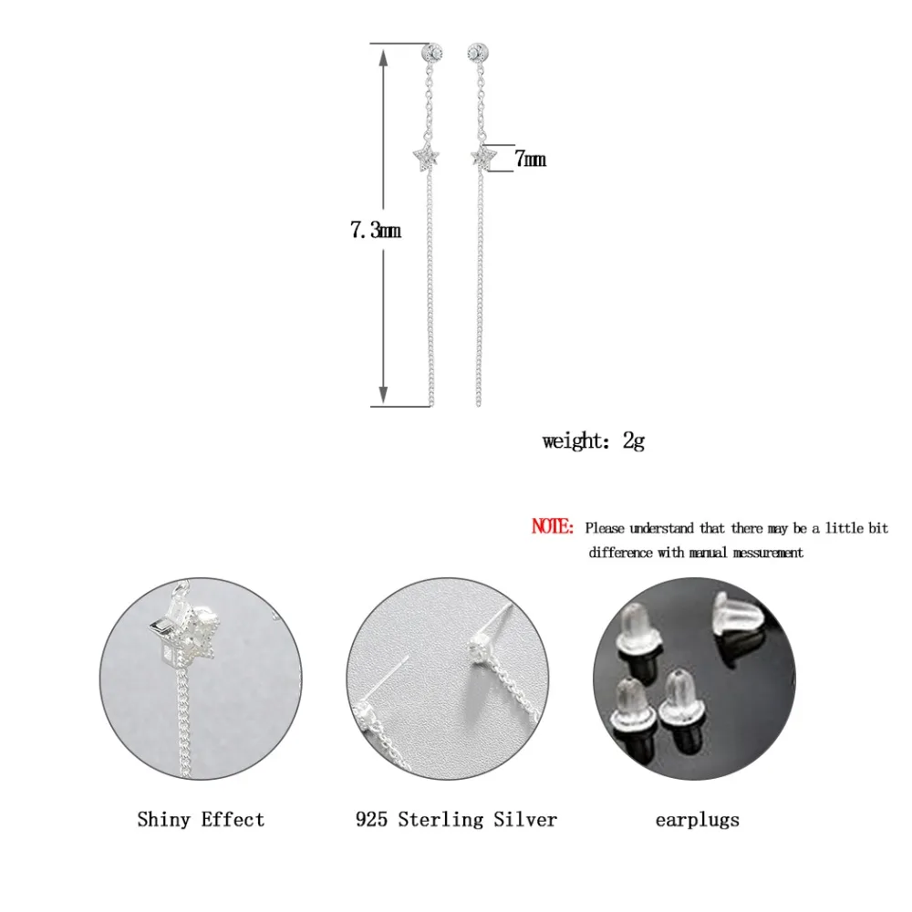 CHENGXUN 1 пара женщин Кристалл крошечные кисточкой Длинные серьги капельки линейная звезда Висячие серьги ювелирные изделия Рождественский подарок