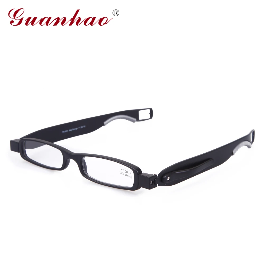 Guanhao Brand Designer Folding Reading Glasses Rotate 360 Degrees TR90 Frame Men Women Retro Reading Glasses