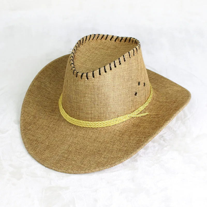 Ковбойские шляпы ручной работы пляж Войлок солнца Шапки вечерние Кепки для парня девушку ковбойская шляпа унисекс полые западную шапки подарок AD0039