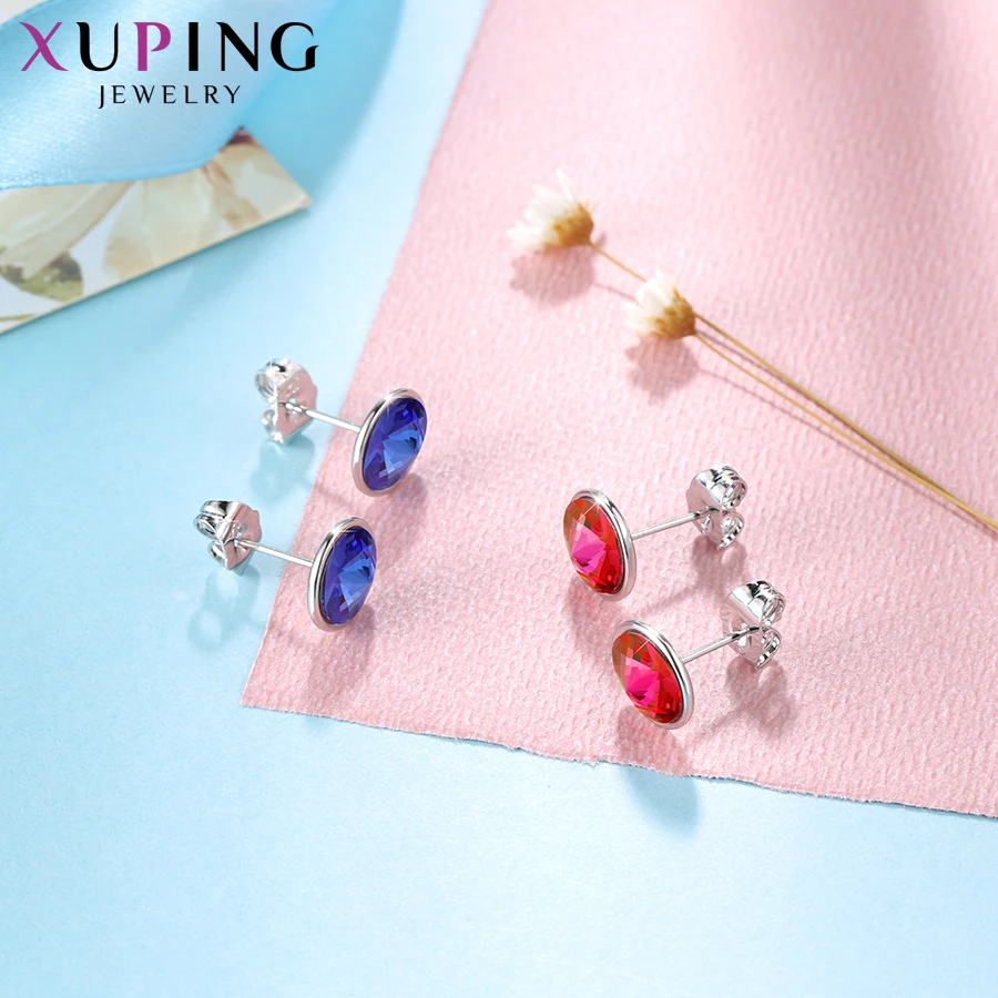 Xuping 8*8 мм серьги-гвоздики модные ювелирные изделия Кристаллы от Swarovski простая простота многоцветный Женские вечерние подарки M79/M80-20387