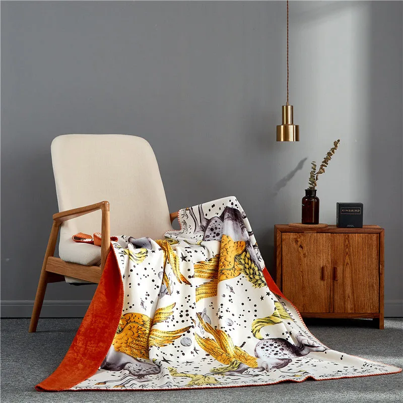 Современный роскошный, двойной слой мягкие покрывала для кресла наволочка, домашний декор вязаный плед путешествия вес Гравитация одеяло s массивное пледы одеяло