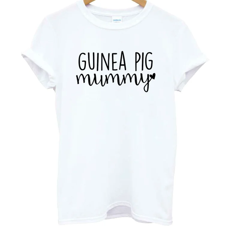 

Skuggnas Guinea Pig mummy Letter Tshirt Cotton Funny tee Shirt For Women Girl Tops Hipster Tumblr grunge 90s aesthetic clothes