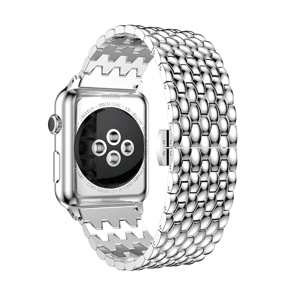 Браслет из нержавеющей стали с бабочками и каплями для часов Apple Watch 38 мм 40 42 44 м