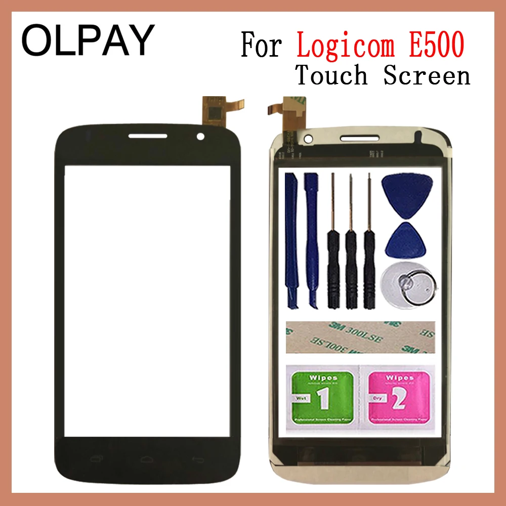 OLPAY 5," сенсорный экран для телефона для Logicom E500 сенсорный экран дигитайзер передняя внешняя передняя стеклянная линза сенсор Бесплатный клей+ салфетки